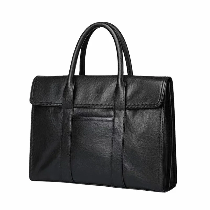 Mimi Market 고급 천연소가죽 사무용 서류가방 SE-9606