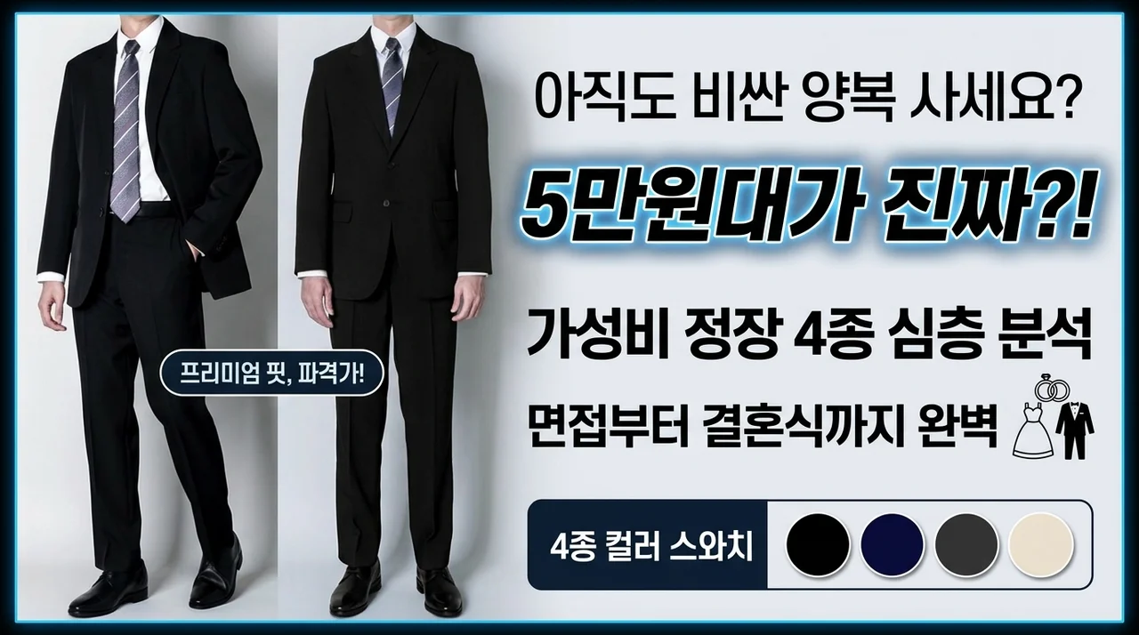 남성정장 아직도 비싸게 사세요? 5만원대 실화? 면접부터 결혼식까지 가성비 모델 4종 전격 분석