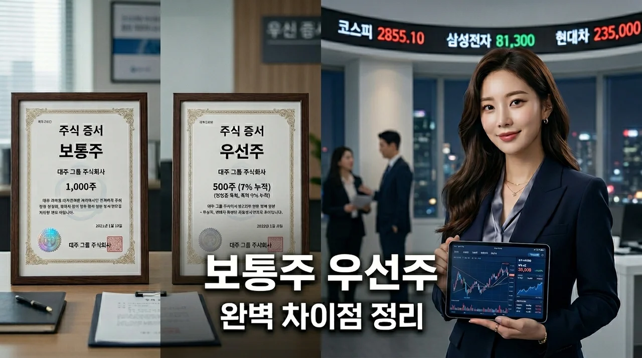 초급 04강 보통주와 우선주 차이점 정리 초보자도 쉽게 이해하기